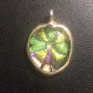 Vintage Large Dichroic sterling pendant